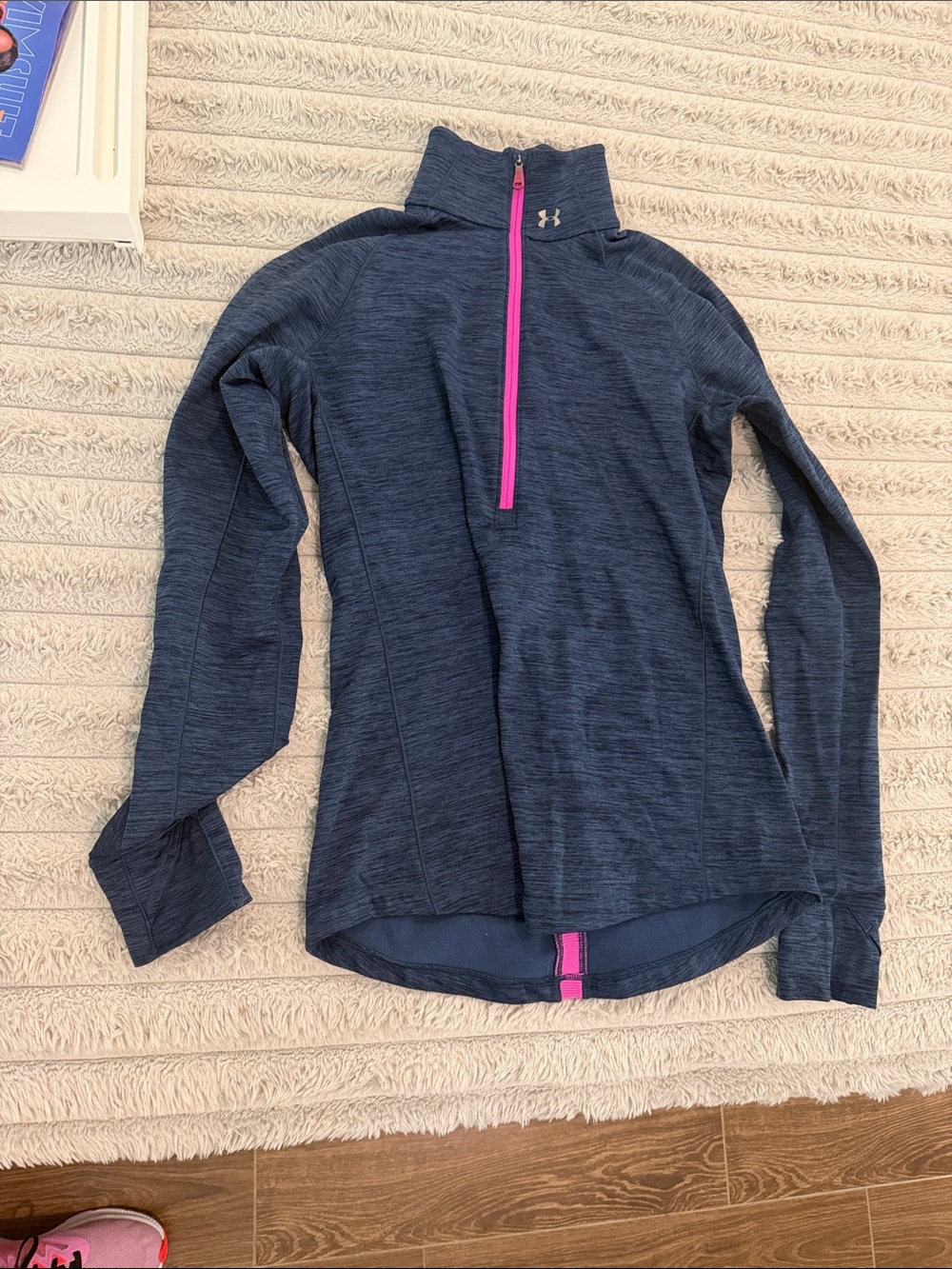 Under Armour Women’s Navy Half-Zip Pullover with Pink Zip